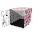 thumbnail image 3 of Vintage Valentine Dog Crate Cover, Hand Drawn Irregular Hearts in Pink Color Palette, Easy to Use Pet Kennel Cover Small Dogs Puppies Kittens, 7 Sizes, Pink and Rose, by Ambesonne, 3 of 6
