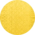 thumbnail image 1 of Ahgly Company Indoor Round Solid Yellow Modern Area Rugs, 5' Round, 1 of 4