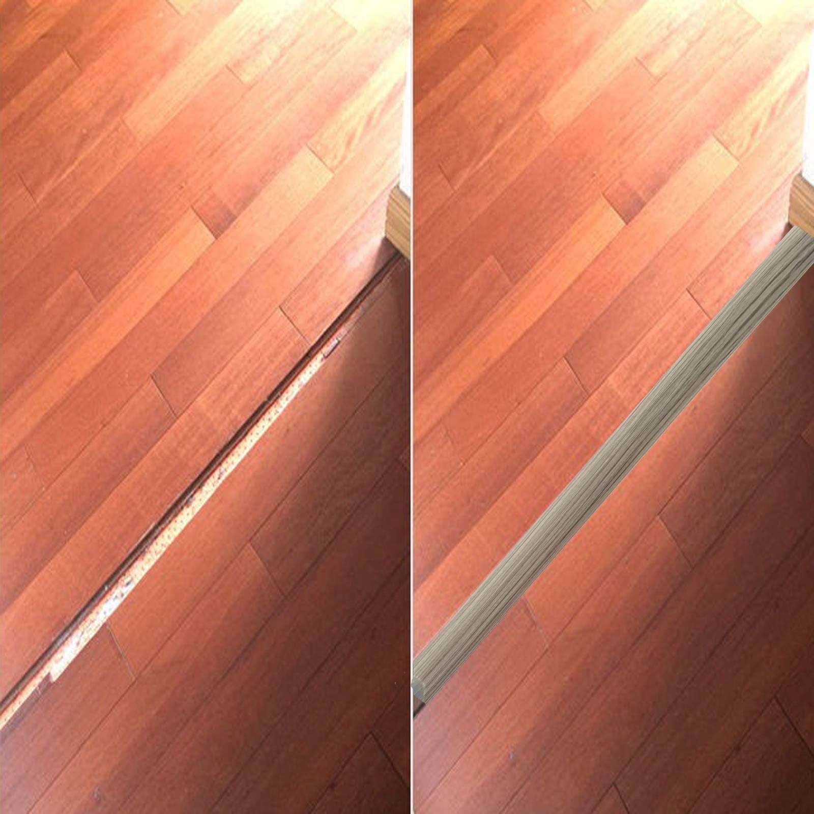 4PCS PVC Floor Transition Strip Self Adhesive - Flat Laminate Flooring Edge Trim, Carpet to Tile Threshold Cover, Doorway Divider Strip for Vinyl/Wood Floors, Gap Joiner (39.3 Inch)