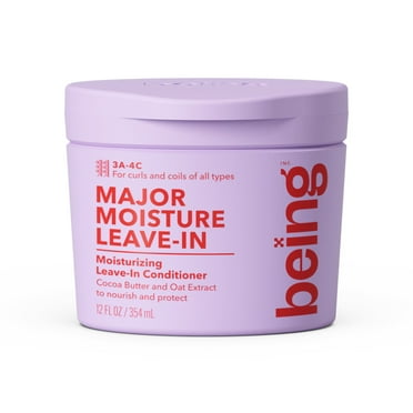 being MAJOR MOISTURE Moisturizing Leave-In Conditioner,Curls & Coils,Cocoa & oat extract 7.6 fl oz