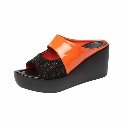 

VerPetridure Summer Open Toe Sandals Slip-on Slides Non-Slip Diagonal Chunky Sandal Super Soft and Comfortable Breathable Platform Super High Heel Fish Mouth Slippers