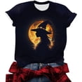 thumbnail image 6 of VKOYWKM Halloween T-Shirts for Women Short Sleeve T-Shirt Funny Witch Graphic Tees Fall Crew Neck Spooky Tops, 6 of 6