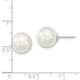 thumbnail image 2 of FB Jewels Sterling Silver Majestik Rh-pl 10-11mm Wht Imitat Shell Pearl Stud Earrings, 2 of 2
