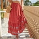 thumbnail image 4 of Mujer A Line Boho Maxi Falda Botón Frontal Estampado Floral Elástico Cintura Alta Plisado Flowy Swing Falda Larga ANGGREK Otros, 4 of 6