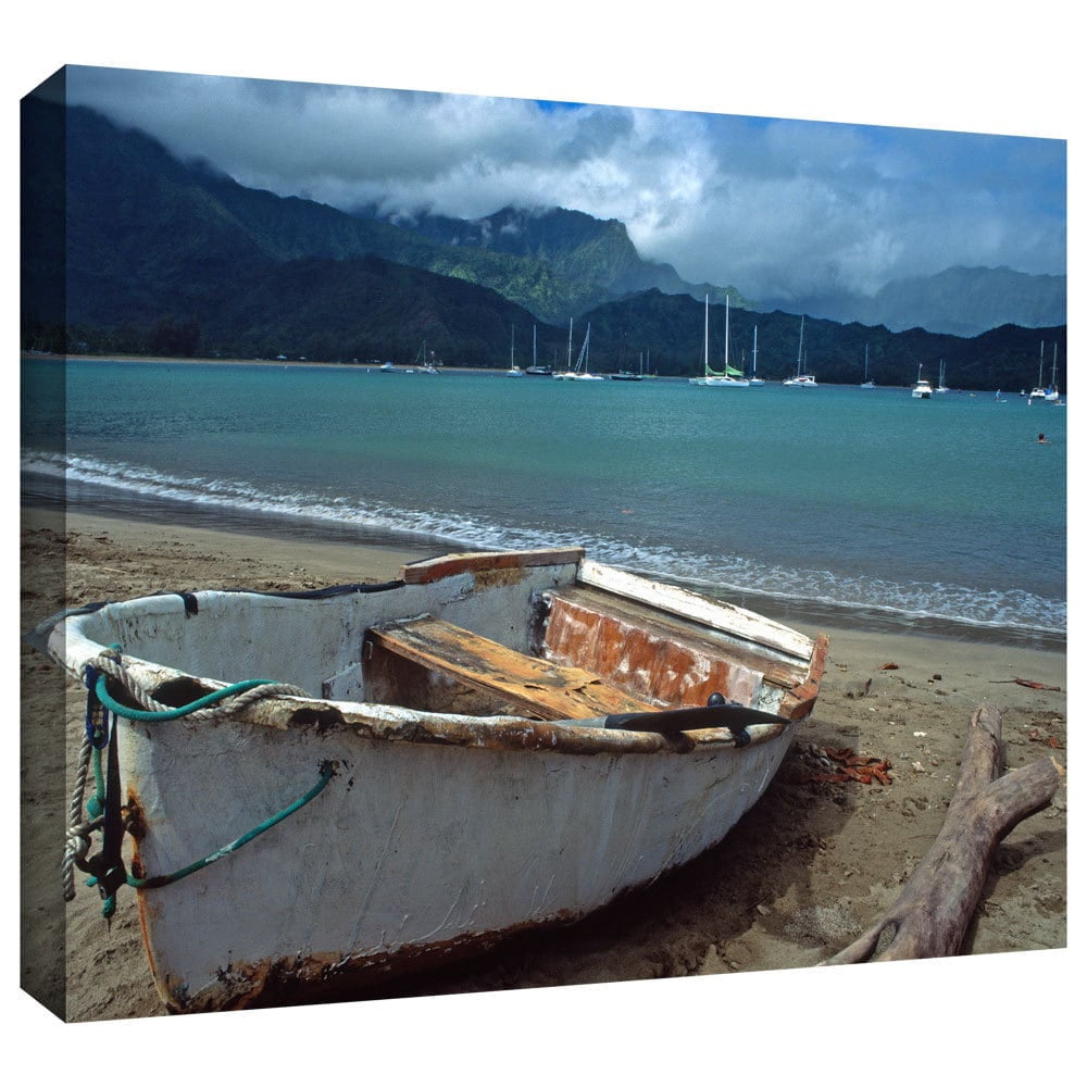 ArtWall Kathy Yates "Waiting To Row In Hanalei Bay" Gallery-Wrapped Canvas