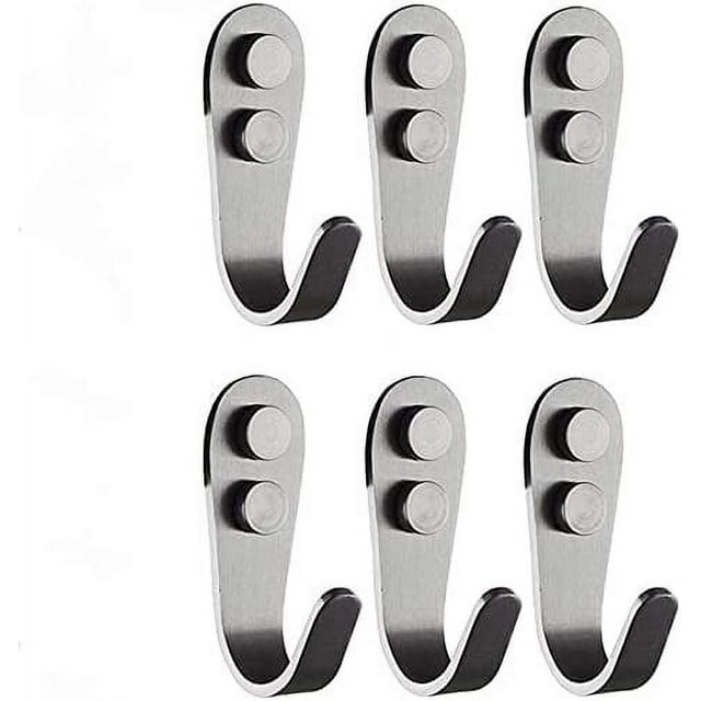 Gancho de acero inoxidable, paquete de 4 ganchos para colgar en la pared, soporte para casco, gancho para chaqueta, bolsas, soporte para pared, estante de exhibición de tela, ganchos para mo