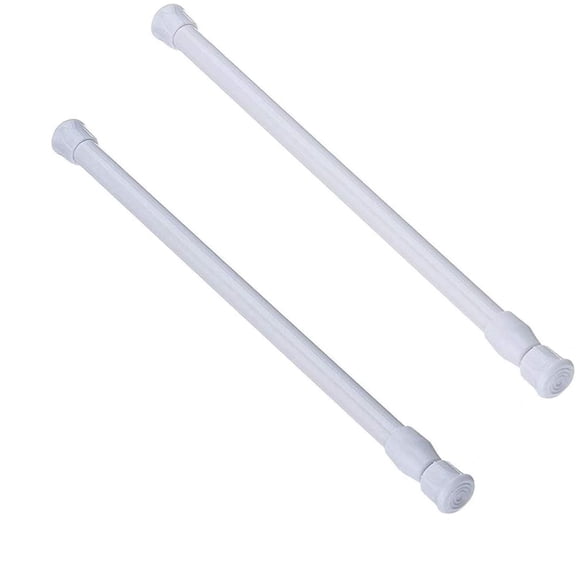 RUseeN Tension Rods 28 to 48 Inches 2 Pack Spring Tension Rod Adjustable Extension Spring Loaded Curtain Tensions Rod for Windows, Closet, Kitchen, Bathroom, White