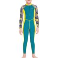 thumbnail image 1 of Traje de buceo en trajes de buceo Decoración rápida Niños con mangas largas y pantalones Jumpsuit de carrocería de cuerpo completo para snorkeling Blue M seitruly OD003661-02, 1 of 7
