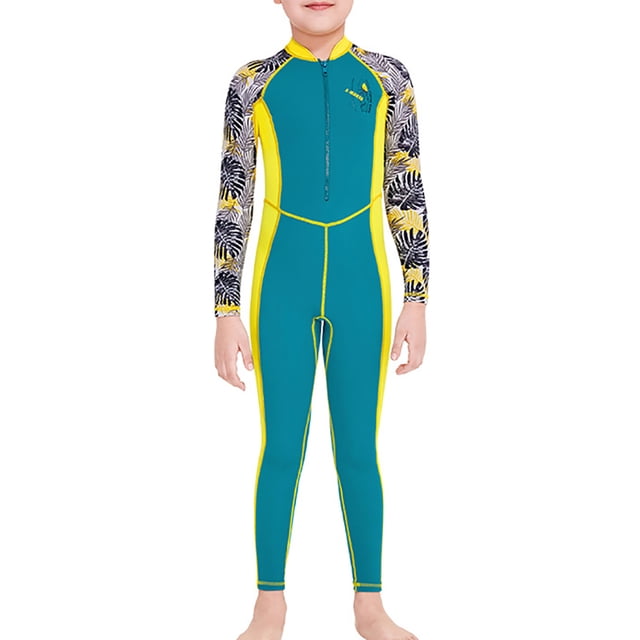 Traje de buceo en trajes de buceo Decoración rápida Niños con mangas largas y pantalones Jumpsuit de carrocería de cuerpo completo para snorkeling Blue M seitruly OD003661-02