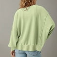 thumbnail image 5 of Patlollav Womens Round Neck Loose Soild Long Sleeve Sweatshirts, 5 of 6
