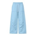 thumbnail image 3 of Tsivenald Womens Wide Leg Sweatpants High Waisted Drawstring Elastic Baggy Lounge Pants with Pockets Athletic Casual Workout Pants, 3 of 6