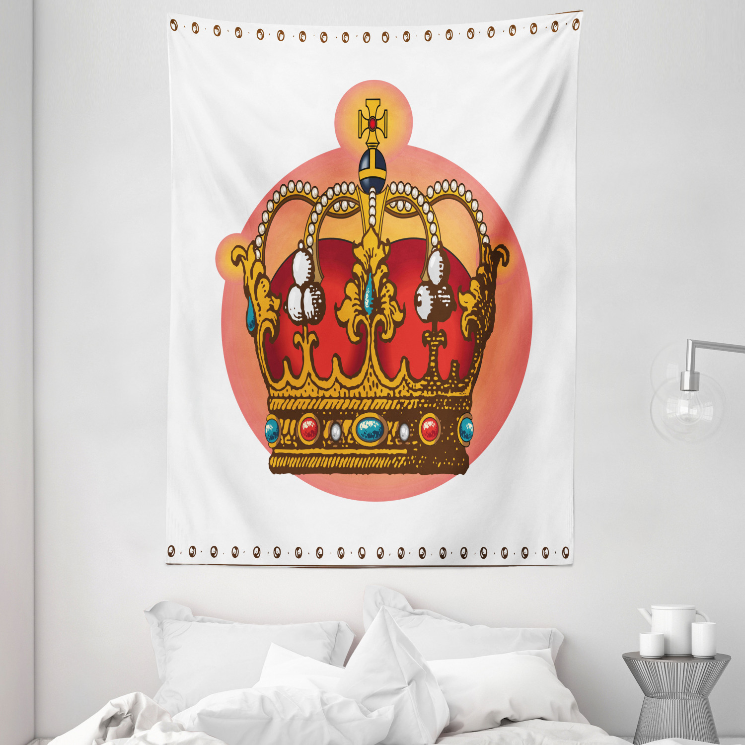 Queen Tapestry, Victorian Baroque Style Crown Design Coronet Adornments ...