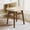 Linen with brown legs, variant on Carolayne Vintage Vanity Stool, Upholstered Non-Slip, Beige with Dark Natural Wood Legs