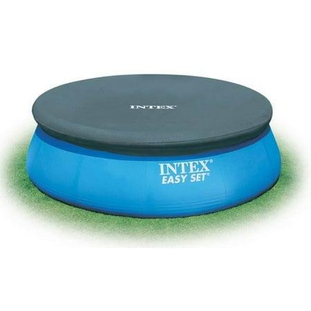 Intex Swimming Pool Kit w/ Vacuum Skimmer, Pole, & Debris Round Cover Tarp