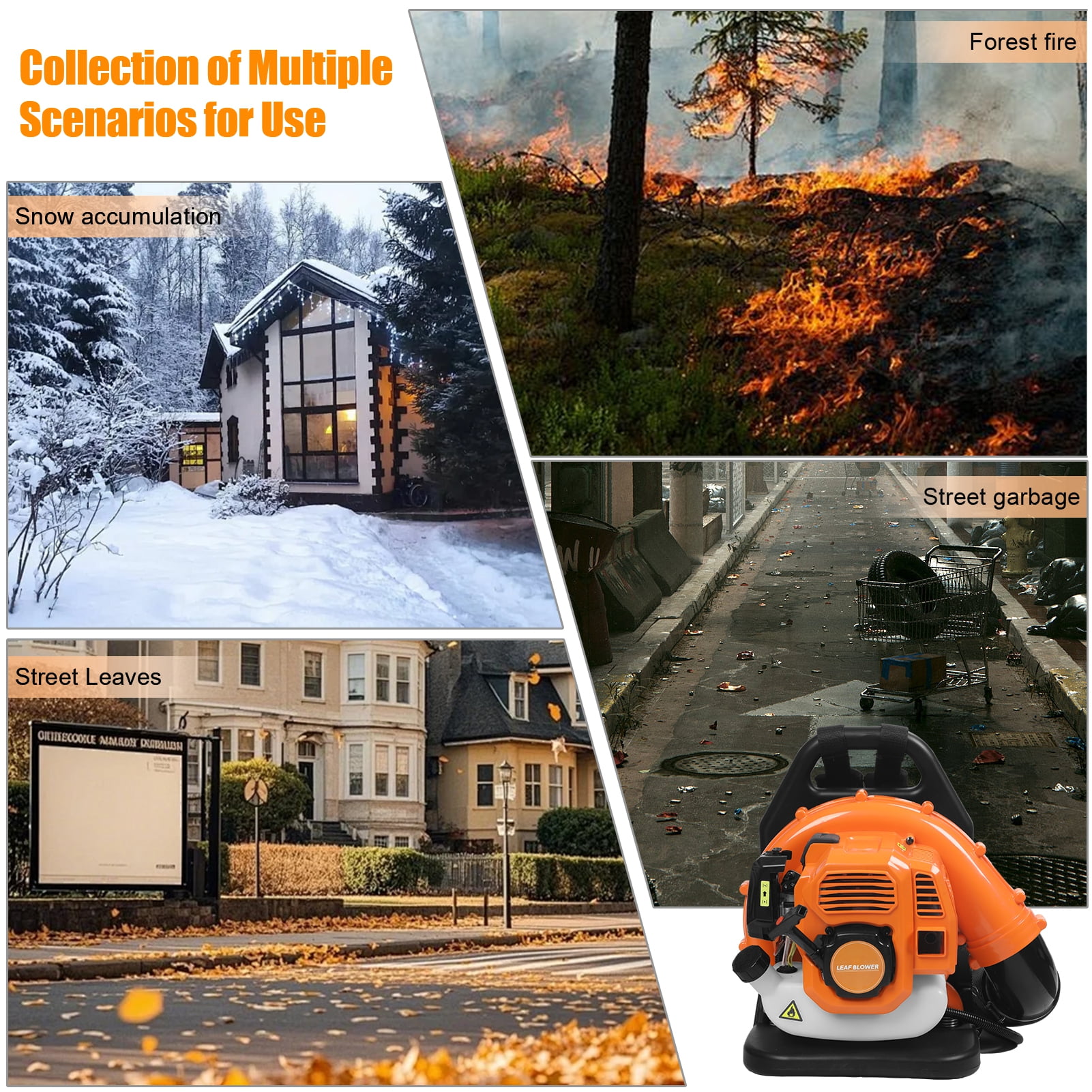 TidBay Backpack Leaf Blower, 52CC 2 Stroke Gas Powered Leaf Blower for Blowing Leaves, Dust, or Snow, 205 MPH 550 CFM Dust Blower for Lawn Care, Road Cleaning
