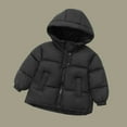 thumbnail image 4 of YHAJDS Kids Winter Coat Solid Color Short Length Thick Hooded Long Sleeve Casual Outerwear for 1-8 Years, 4 of 5