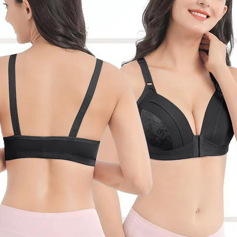 Womens Pur Full Coverage Comfort Wirefree Bra Front Close Bras for Women No  Underwire 