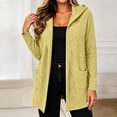 thumbnail image 4 of Meichang Lightweight Cardigans for Women Hooded Long Sleeve Open Front Cardigan Fall Soft Thin Cardigan with Pockets Khaki M, 4 of 7