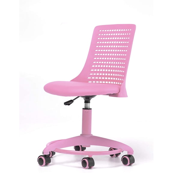 OFFICE FACTOR Kids Desk Chair Adjustable Height School/Home Children 4-12 Swivel with Anti-Scratch Wheels Breathable Back Chair for Kids Holds up to 175 Lbs – Color Pink