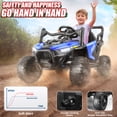 thumbnail image 4 of Funcid 12V Ride on toys, Kids Ride on Cars with Remote Control, 2*100W Powerful Electric Car for Kids, Ride on UTV w/ Bluetooth, Battery Indicator, Knob Volume Control, Spring Suspension, Blue, 4 of 6