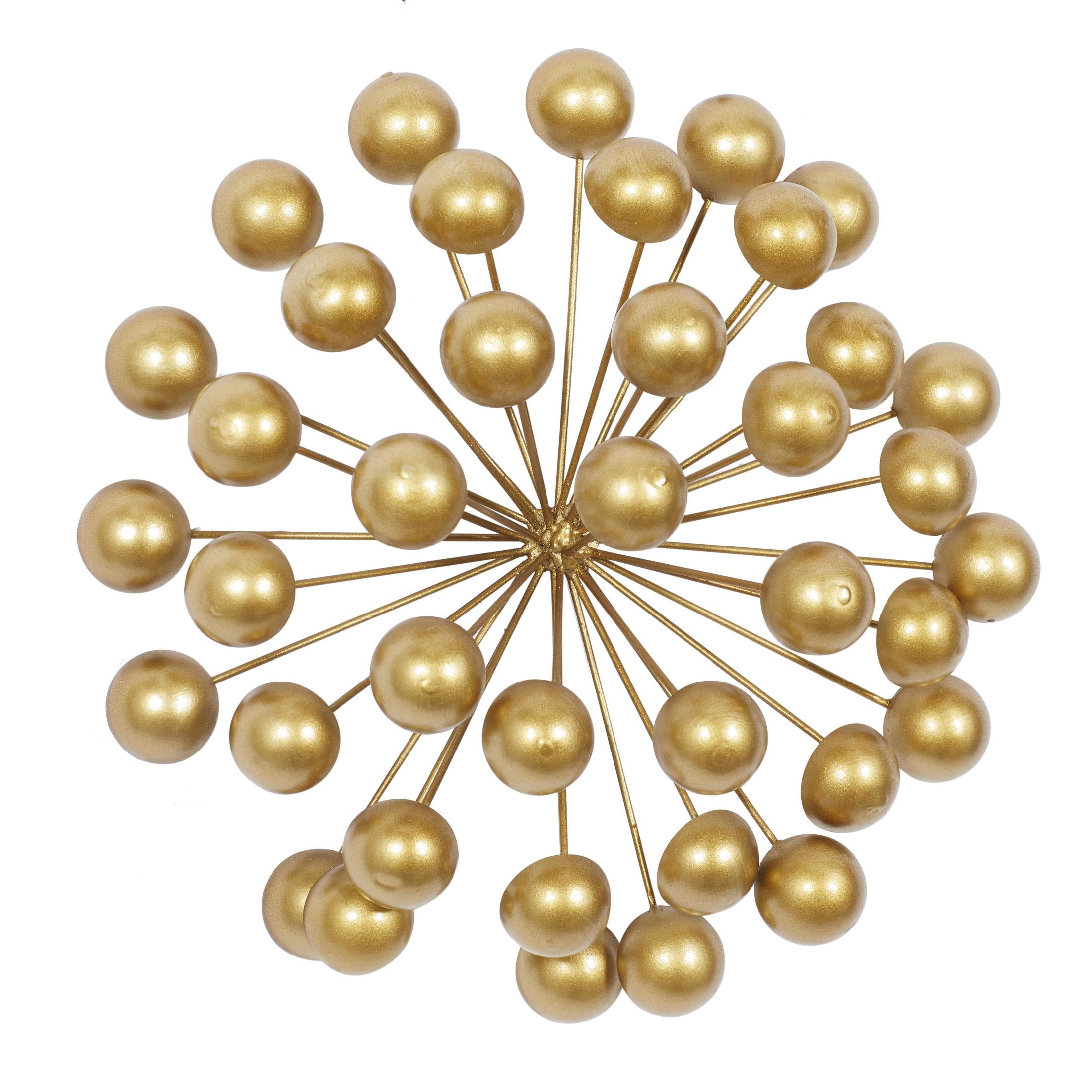 CosmoLiving by Cosmopolitan Gold Metal Starburst Wall Decor with Orb Details