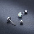 thumbnail image 2 of TANGPOET Sterling Silver Earring 925 Opal Round Female Ear Studs Jewelry Gift for Women, 2 of 7