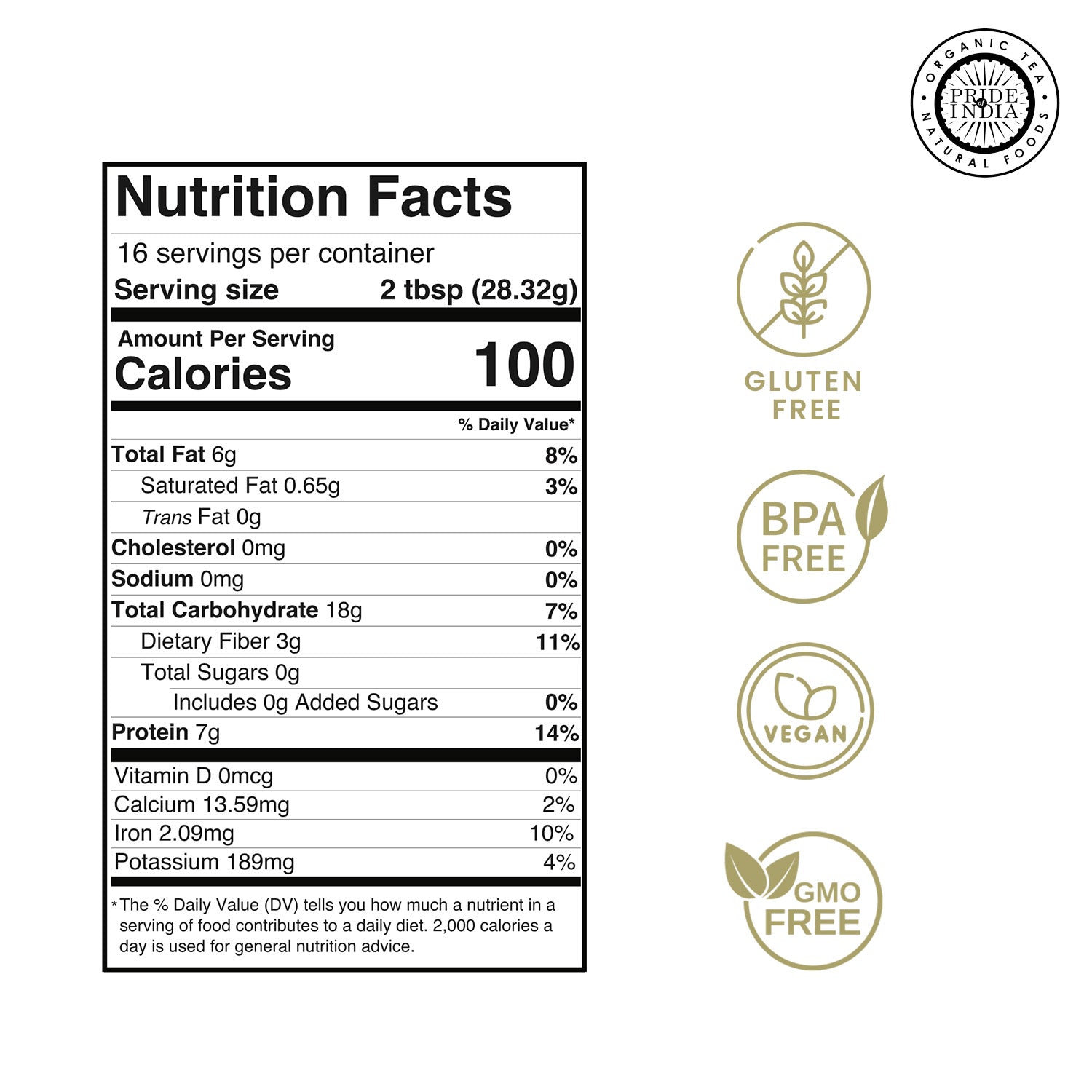 Pride of India - Pack of 6 -  Red Lentil Flour, Gluten Free, Plant Based Protein, 1 lb Jars