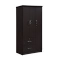 thumbnail image 5 of Hodedah 3 Door Bedroom Armoire with Drawers, Chocolate, 5 of 9