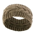 thumbnail image 2 of Diadema tejida elástica, bandas gruesas para el pelo, calentador de orejas para mujeres, ejercicio de invierno Marrón Yinane Envolturas de cabeza de punto, 2 of 8