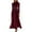 Wine, variant on Women's Velvet Maxi Dress Long Puff Sleeve Crew Neck Elastic High Waist Party Bridesmaid Dresses For Casual Everyday Wear