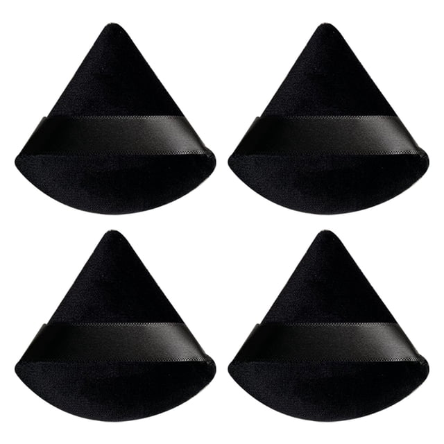 2 Pack Triangle Powder Puff Set Mini Velour Puff Star Face Soft Velour Makeup Puffs Large Makeup Sponge Wedge Makeup Applicators for Seamless Application Ideal Makeup Wedge Soft Sponges for Face