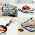 thumbnail image 4 of Unique Bargains Oven Mitts Pot Holders Heat Resistant Kitchen Glove Blue 7.1x5.5inch, 4 of 7