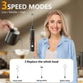 thumbnail image 4 of Rirool Rechargeable Milk Frother Handheld 3-Speed, Electric Whisk with 2 Stainless Steel Heads for Coffee Latte, Matcha, Cappuccino, Hot Chocolate, Black, 4 of 7