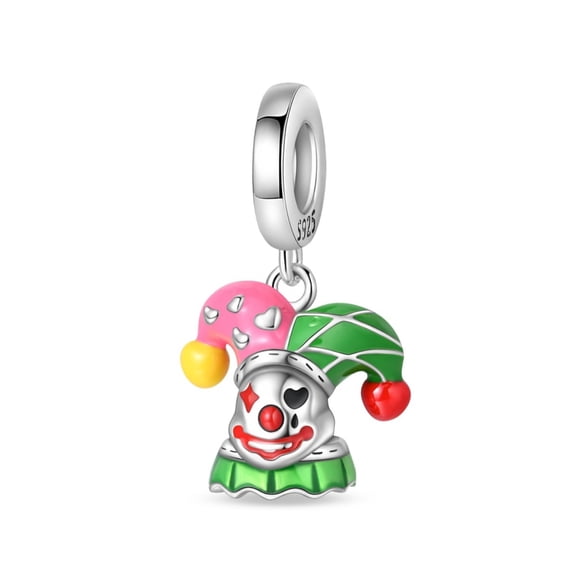 KUNSIR 925 Sterling Silver Charms Circus Clown Performance Dangle For DIY Bracelets