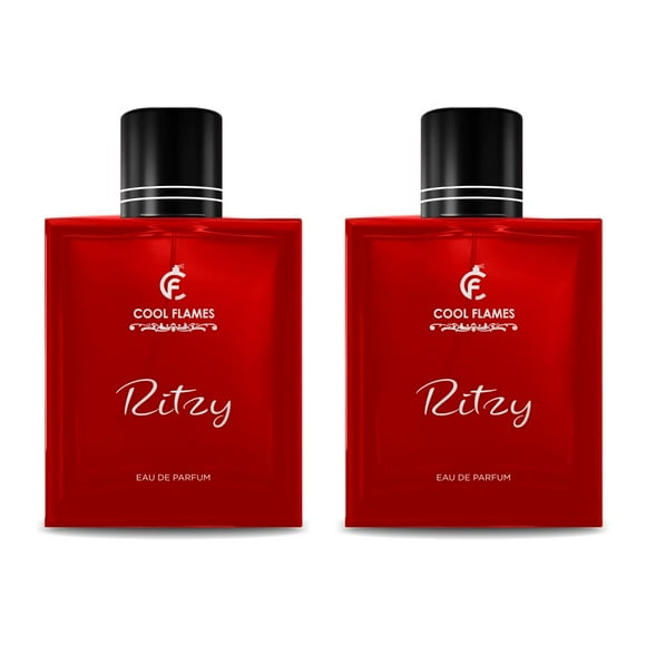 Cool Flames Luxury Ritzy Eau de Parfum Combo pour Hommes & Femmes Lot de 2 X 100ml - 3.4 Fl.oz. Chacun / Fragrance Unisexe Premium Longue Durée - avec des Notes de Pamplemousse, Cannelle, Patchouli