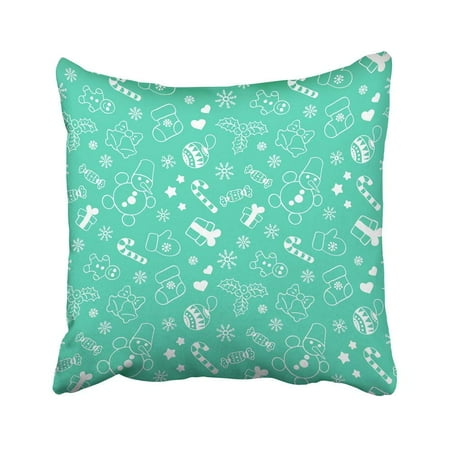 Abstract Boxes - CMFUN Abstract Christmas New Year Pattern Box Mint White Candy Happy Pillowcase Cushion Cases 16x16 inch