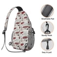 thumbnail image 3 of Sling Backpack,White Christmas Truck and Tree Pattern Sling Bag with Water Bottle Holder,Waterproof Sling Bag for Men/Women with Headphone Jack for Hiking,Travel, 3 of 6
