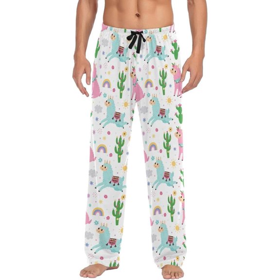 GZHJMY Llama Pajama Pants for Men, Lounge Pants Lightweight Men Pajama Bottoms with Drawstring Pockets, Christmas New Year Birthday Gifts, X-Large