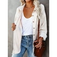 thumbnail image 3 of Womens Corduroy Button Down Casual Long Sleeve Shirt Jacket Oversized Blouses Tops, 3 of 9
