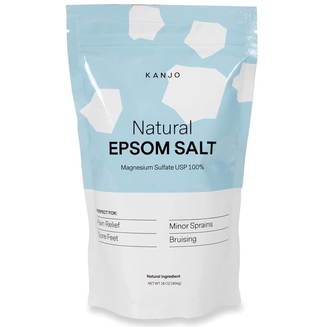 Sulfato de magnesio 100% puro de Epsom Salt Kanjo Natural, 473 ml