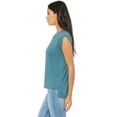 thumbnail image 2 of Bella Canvas Womens Flowy Rolled Cuffs Muscle Tee, 2XL, Heather Deep Teal, 2 of 3