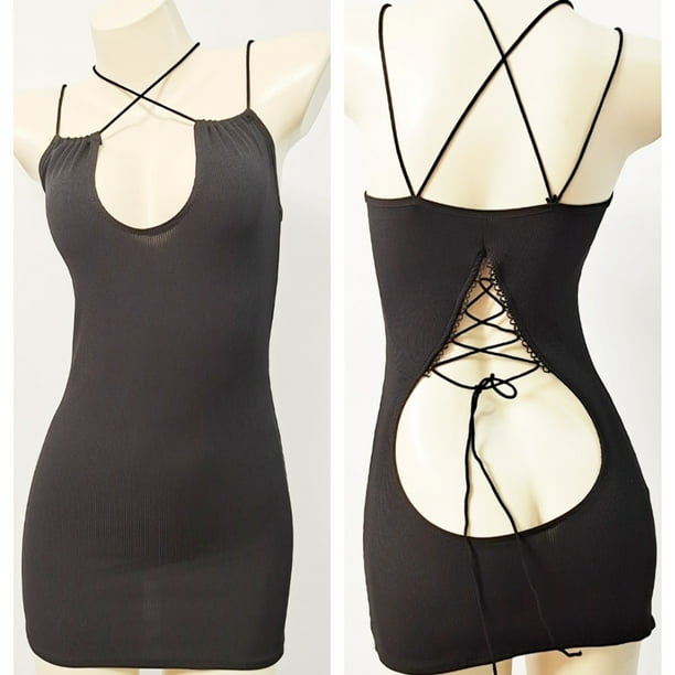 Pijama sexy, ropa interior de alta elasticidad, falda corta de talla grande, sexy, a rayas, para discoteca, camisón de secretaria de culo puro, traje sin espalda