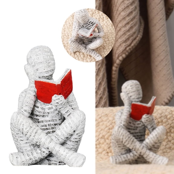 Clearance Desktop Ornament under $5,Figurines Bookshelf Decor Statues Home Decor Reader Sculpture Ornament Desktop Ornament Resin Reading Women Ornament Reading Figure Sculpture Crafts Tabletop