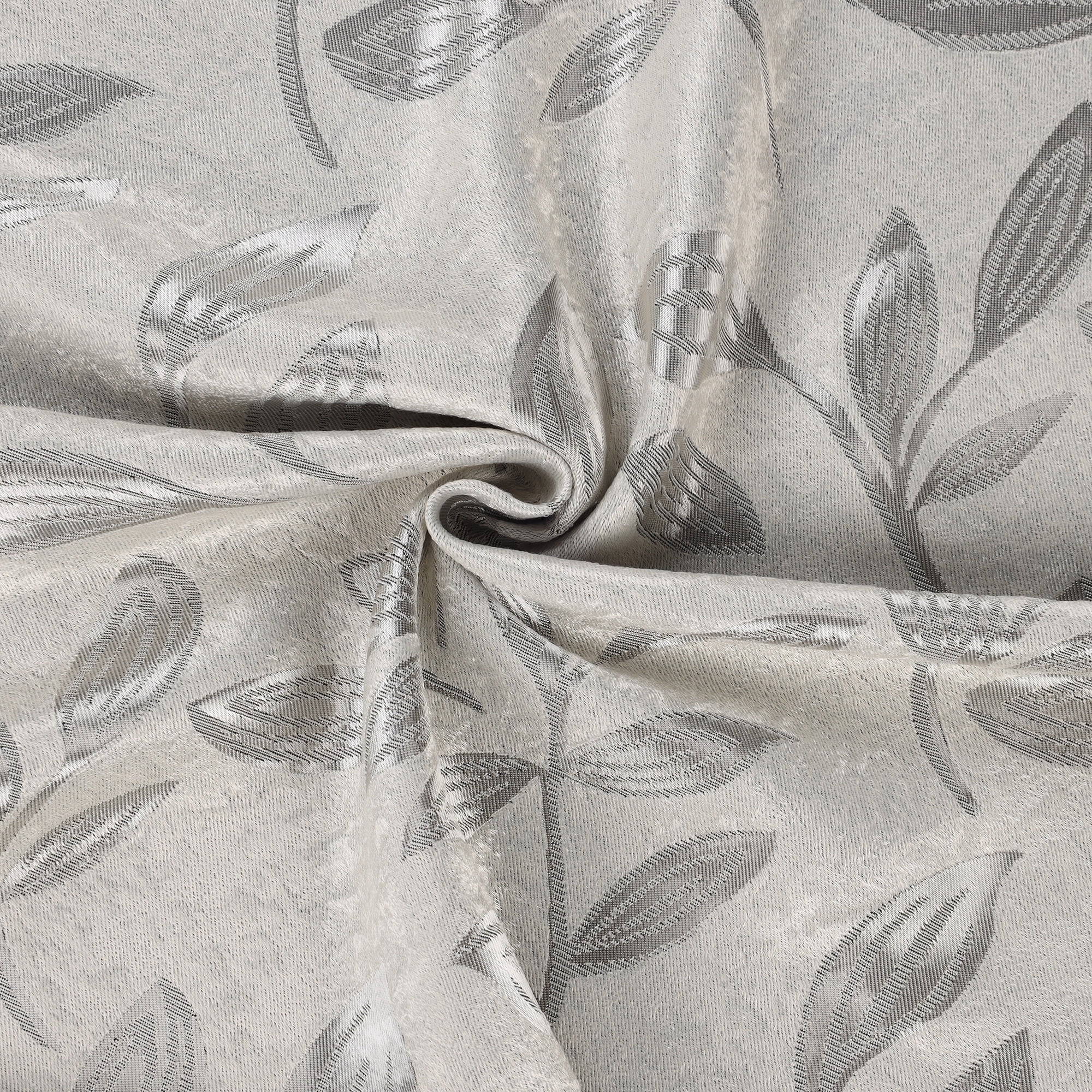 Superior Blackout Leaves Back Tab Curtains Set of 2, Light Filtering Curtain Panel Set, Ivory, 52"W x 63"L
