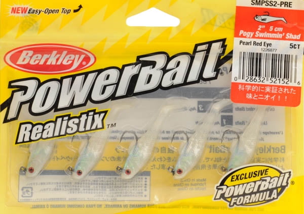 (2 pack) Berkley PowerBait Pogy Swim Shad Fishing Soft Bait