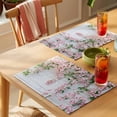 thumbnail image 4 of Placemat Set of 4 Wall Grain Placemats for Dining Table Pink Flower Washable Table Mats for Kitchen and Party Decor Indoor & Outdoor Use, 4 of 8
