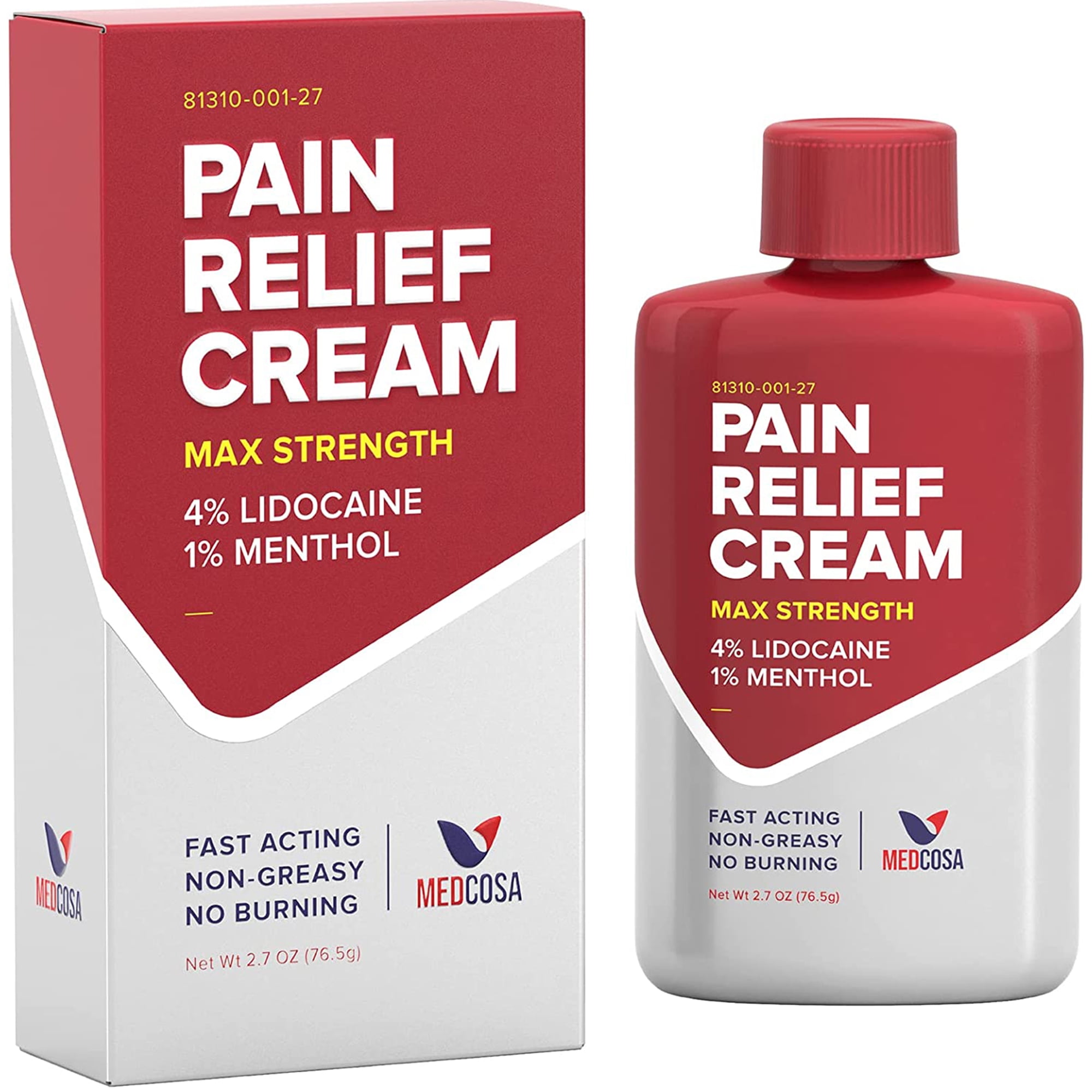 Medcosa Maximum Strength Lidocaine Topical Pain Relief Cream with