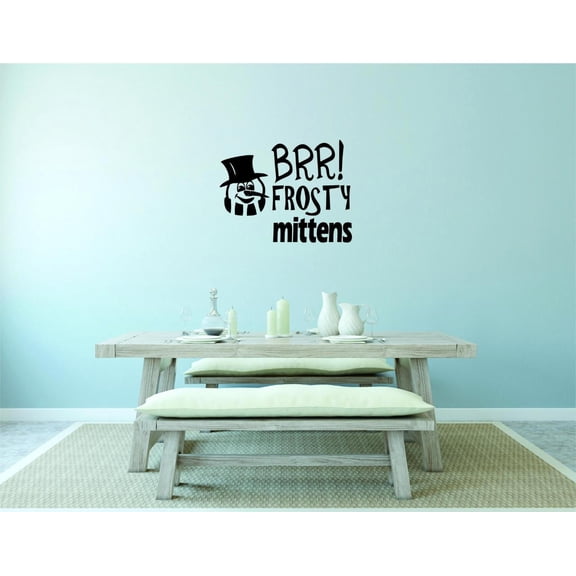 Unique Home Wall Stickers Brr Frosty Mittens Decal Décor for Bedroom Living Room Nursery - Size: 12 In x 18 In