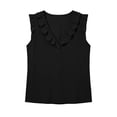thumbnail image 3 of WRFWUL Womens Cotton Linen Sleeveless Tank Tops Trendy Ruffle V Neck Button Down Vest Elegant Casual Summer Gauze Blouses, 3 of 5
