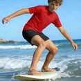thumbnail image 4 of ITSAME Boys Swimwear Set Crewneck Tops and Swim Trunks Quick-Dry Beach Surfing Swimsuit 2-Piece Red Size 13-14, 4 of 9